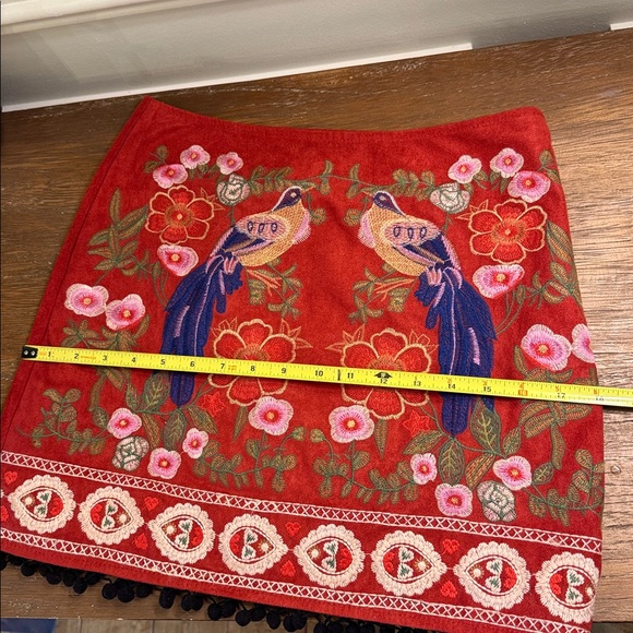 altar’d state Vermillion Suedeed  Embroidered Skirt - Picture 13 of 13